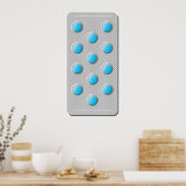 Blauwe pillen in een Poster Pakket (Keuken)