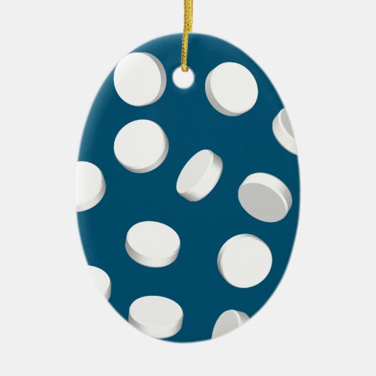 blauwe pillen keramisch ornament (Voorkant)