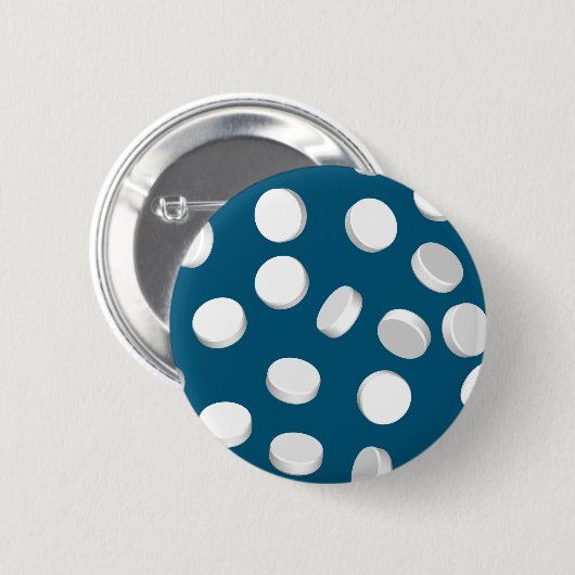 blauwe pillen ronde button 5,7 cm (Voorkant /achterkant)