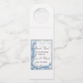 Blauwe Pine Winter Kerstmis Bruiloft Bottle Hanger (Voorkant)