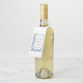 Blauwe Pine Winter Kerstmis Bruiloft Bottle Hanger (Schuin)