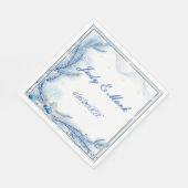 Blauwe Pine Winter Kerstmis Bruiloft Papier Servet (Hoek)