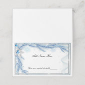 Blauwe Pine Winter Kerstmis Bruiloft Plaats Kaart Plaatskaartje (Buitenkant ongevouwen)