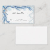 Blauwe Pine Winter Kerstmis Bruiloft Plaats Kaart Plaatskaartje (Voorkant / Achterkant)