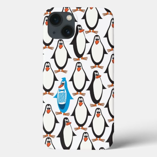 Blauwe pinguïn Case-Mate iPhone case (Achterkant)