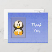 Blauwe pinguïn Dank je Briefkaart (Voorkant / Achterkant)