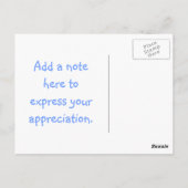 Blauwe pinguïn Dank je Briefkaart (Achterkant)