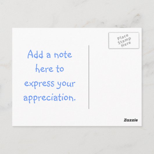 Blauwe pinguïn Dank je Briefkaart (Achterkant)