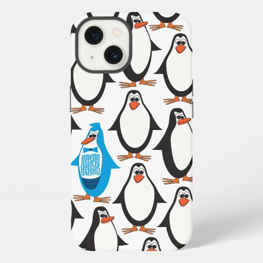 Blauwe pinguïn iPhone hoesje (Achterkant)