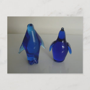 blauwe pinguïn paperclip briefkaart