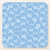 Blauwe pinguïnpatroonachtergrond kartonnen onderzetters (Voorkant)