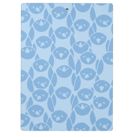 Blauwe pinguïnpatroonachtergrond klembord (Achterkant)