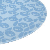 Blauwe pinguïnpatroonachtergrond snijplank (Hoek)