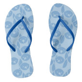 Blauwe pinguïnpatroonachtergrond teenslippers (Voetbed)