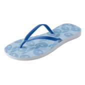 Blauwe pinguïnpatroonachtergrond teenslippers (Schuin)