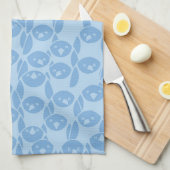 Blauwe pinguïnpatroonachtergrond theedoek (Quarter Fold)