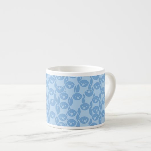 Blauwe pinguïns patroon achtergrond espresso kop (Voorkant rechts)