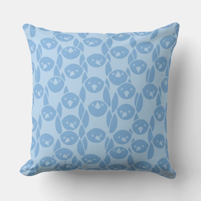 Blauwe pinguïns patroon achtergrond kussen (Voorkant)