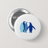 Blauwe pinguïns ronde button 5,7 cm (Voorkant /achterkant)