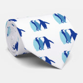 Blauwe pinguïns stropdas (Opgerold)