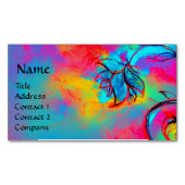 BLAUWE PINKGEEL WEEFSELS VISITEKAARTJE MAGNEET (Voorkant)