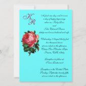 BLAUWE PINKROSE AQUA BLAUW BLAUWGROEN MONOGRAM KAART (Achterkant)