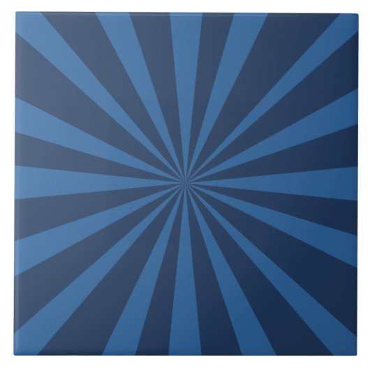 Blauwe Pinwheel Stripes Tegeltje (Voorkant)