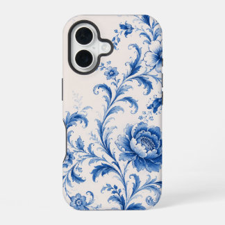 Blauwe Pioen Bloemige Hoes voor Telefoon iPhone 16 Hoesje