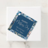 Blauwe pioen bloemmotief Happy Moederdag Bedankjes Labels (In situ)