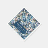 Blauwe pioen bloemmotief Happy Moederdag Servet (Hoek)