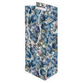 Blauwe pioen bloemmotief Happy Moederdag Wijn Cadeautas (Achterkant Gekanteld)