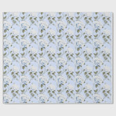 Blauwe Pioen Droom Cadeaupapier (Vlak)