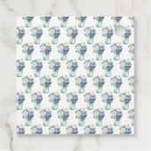 Blauwe Pioen Mason Jar Bruidsmeisje Borrel Bedankjes Labels (Achterkant)