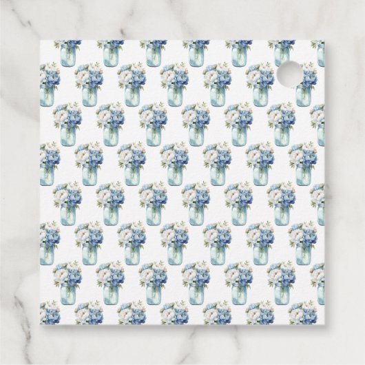 Blauwe Pioen Mason Jar Bruidsmeisje Borrel Bedankjes Labels (Achterkant)