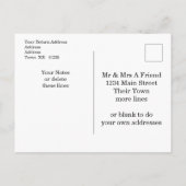 Blauwe pioen op blauwe bruiloft suite uitnodiging (Achterkant)