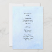 Blauwe pioen op blauwe bruiloft suite uitnodiging (Achterkant)