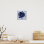 BLAUWE Pioen ROOS  Poster (Keuken)