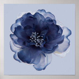 BLAUWE Pioen ROOS  Poster