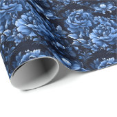 Blauwe Pioenrozen Cadeaupapier (Rol Hoek)