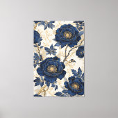 Blauwe Pioenrozen Canvas Afdruk (Voorkant)