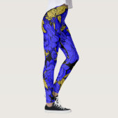 Blauwe Pioenrozen Leggings (Rechts)