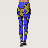 Blauwe Pioenrozen Leggings (Achterkant)