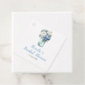 Blauwe Pioenrozen Mason Jar Bruidsmeisjesfeest Bedankjes Labels (In situ)