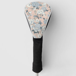 Blauwe Pioenrozen Perzik Botanische Vintage Bloeme Golfheadcover