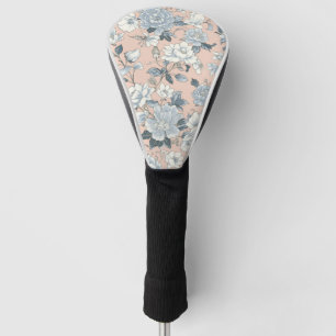 Blauwe Pioenrozen Perzik Botanische Vintage Bloeme Golfheadcover