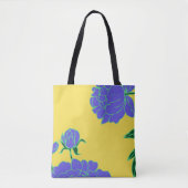 Blauwe Pioenrozen Tote Bag (Voorkant)