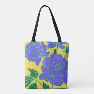 Blauwe Pioenrozen Tote Bag