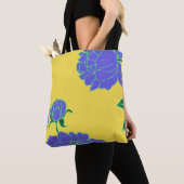 Blauwe Pioenrozen Tote Bag (Dichtbij)