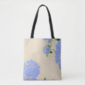 Blauwe Pioenrozen Tote Bag (Voorkant)