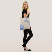 Blauwe Pioenrozen Tote Bag (Op model)